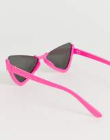 Thumbnail for your product : ASOS Design DESIGN half frame plastic butterfly sunglasses