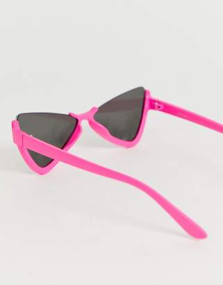 ASOS Design DESIGN half frame plastic butterfly sunglasses