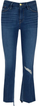 Frame Distressed Boot-Leg Jeans