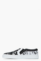 Thumbnail for your product : Givenchy Black and white Lace Slip-On Shoes