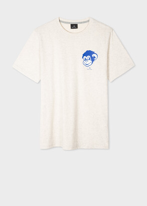 Paul Smith Men's Oatmeal 'Monkey Face' Cotton T-Shirt