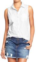 Thumbnail for your product : Old Navy Women's Sleeveless Chambray Tops