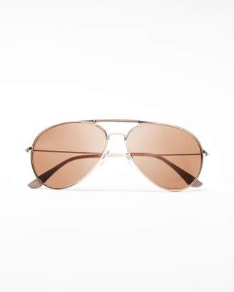 Addition Elle Retro Rose Gold Aviator Sun Glasses
