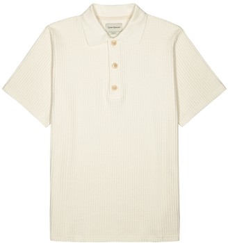 Oliver Spencer Tabley Cream Waffle-knit Polo Shirt
