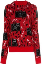 Thumbnail for your product : Saint Laurent Beatbox intarsia hooded jumper