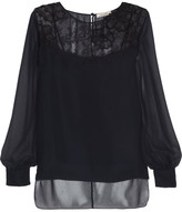 Thumbnail for your product : Nina Ricci Lace and georgette top