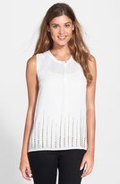 Thumbnail for your product : Chaus Studded High/Low Sleeveless Top