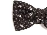 Thumbnail for your product : Alexander McQueen Skull And Polka Dot Silk Bow Tie - Mens - Black Multi