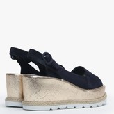 Thumbnail for your product : Högl Blue Suede Low Cork Wedge Sandals