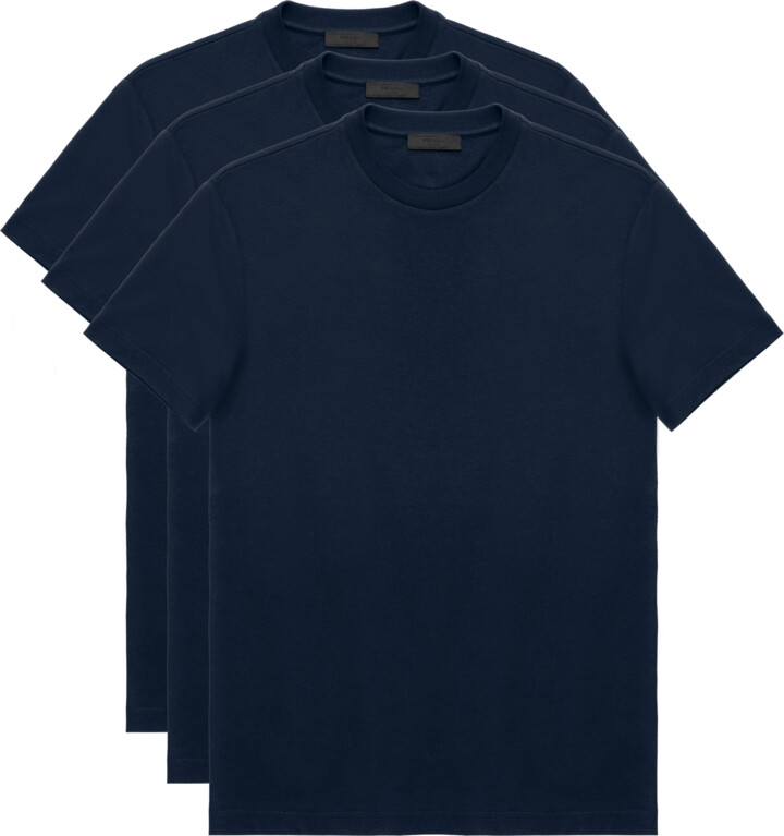 Prada Men's Blue T-shirts | ShopStyle