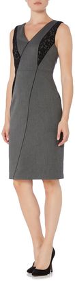 Ellen Tracy Sleeveless shift dress with lace detail