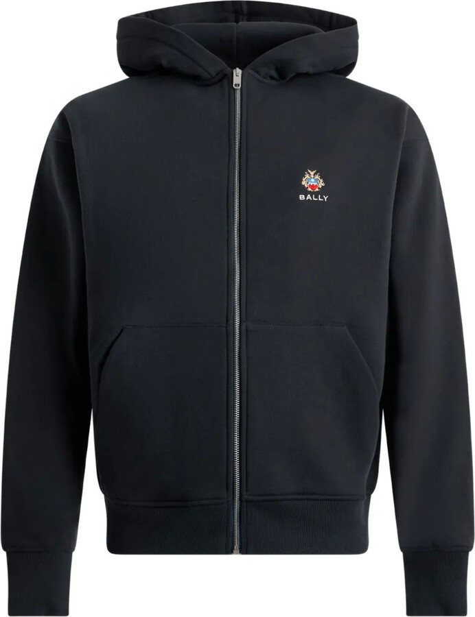 Bally embroidered-Crest zip-up hoodie