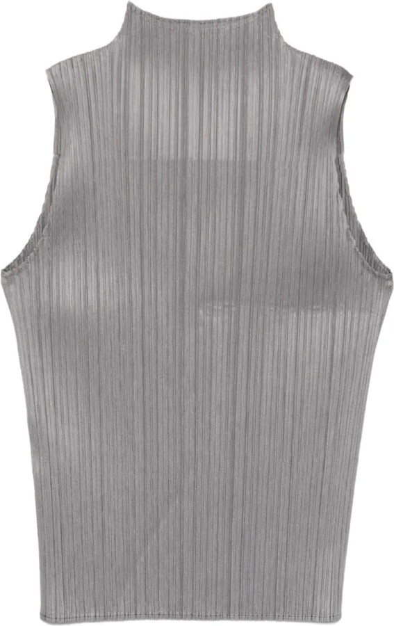Pleats Please Issey Miyake Basics pleated sleeveless top