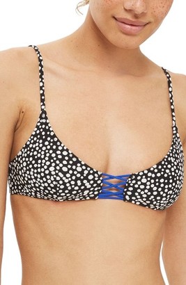 Topshop Women's Dot Print Bikini Top
