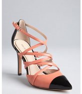 Thumbnail for your product : Pour La Victoire pink and black leather and patent point toe 'Colettea' pumps