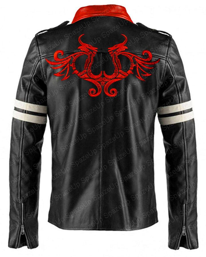 Lp Facon proto Alex type Mercer Black Mens Leather Jacket dragon