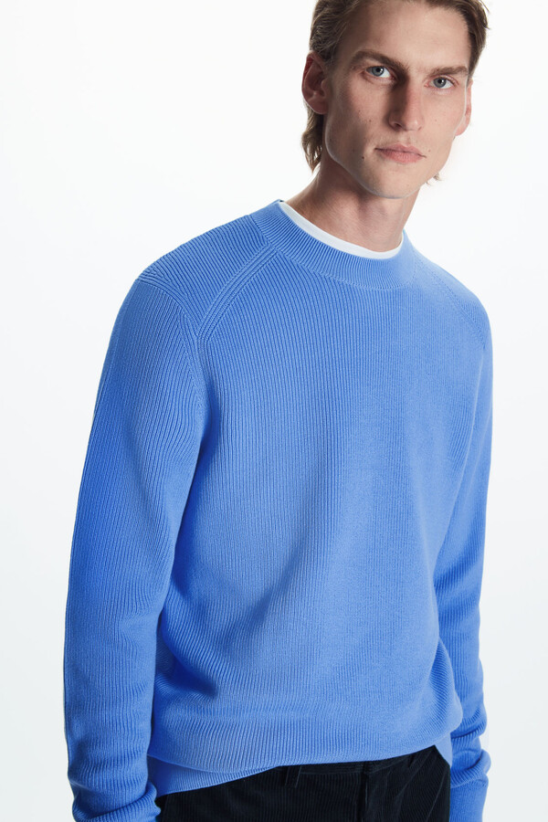 COS Structured Knit Jumper in Blue for Men