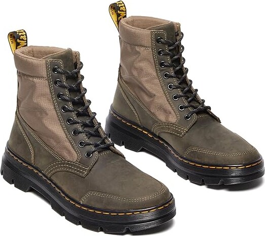 Dr. Martens Combs Jungle Zip Casual Boots Boots Dark Khaki : UK 8 (US Men's 9 - US Women's 10) Medium, Leather
