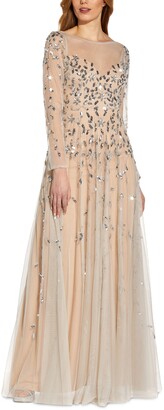 Adrianna Papell Embellished Illusion Gown