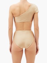 Thumbnail for your product : JADE SWIM Gemma One-shoulder Metallic-jersey Bikini Top - Light Grey