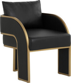 Everly Quinn BAZ DINING ARMCHAIR - NAPA BLACK - Black