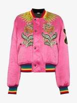 Gucci embroidered reversible bomber jacket