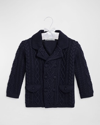 Ralph Lauren Kids Boy's Cable Knit Sweater-Cardigan, Size 9M-24M