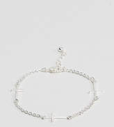 Thumbnail for your product : Reclaimed Vintage Cross & Chain Bracelet In Silver Exclusive To Asos