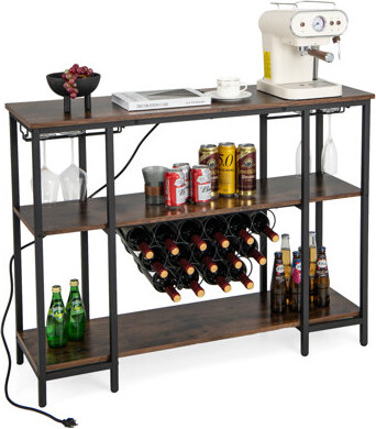 17 Stories Saraya 15 Bottle Floor Wine Bottle & Glass Rack