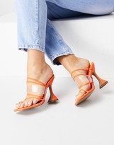 Thumbnail for your product : ASOS DESIGN Next toe loop strappy heeled sandals in orange
