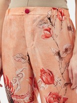 Thumbnail for your product : F.R.S For Restless Sleepers Etere Phoenix-print Silk-satin Trousers - Pink Print