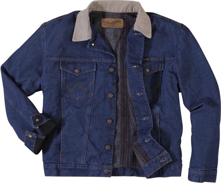 Western Denim Jacket Wrangler Herren Jeansjacke Blue Black Men's