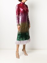 Thumbnail for your product : La DoubleJ Feather-Trim Sequin Dress