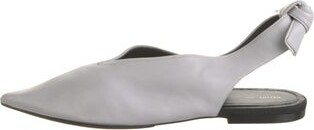 Celine Leather Grosgrain Trim Slingback Flats
