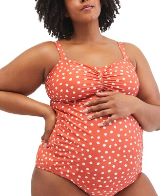 Motherhood Maternity Beach Bump Plus Size Ruched Maternity Upf 50+ Tankini  Swimsuit - ShopStyle