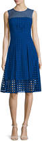 Thumbnail for your product : Milly Sleeveless Square-Eyelet Cotton Dress, Cobalt