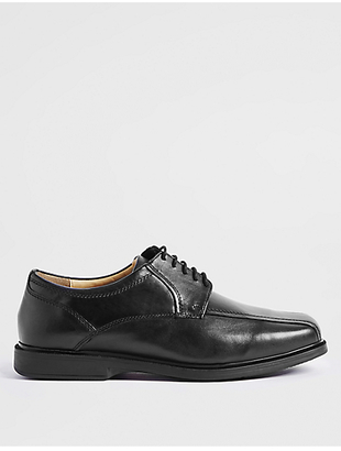 M&S Collection Big & Tall Leather Tramline Lace-up Shoes