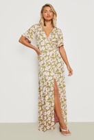 Thumbnail for your product : boohoo Floral Angel Sleeve Wrap Maxi Dress