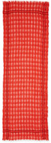 Thumbnail for your product : Eileen Fisher Airy Grid-Striped Linen/Wool Scarf