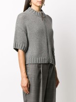 Thumbnail for your product : Fabiana Filippi Zipped Short-Sleeve Cardigan
