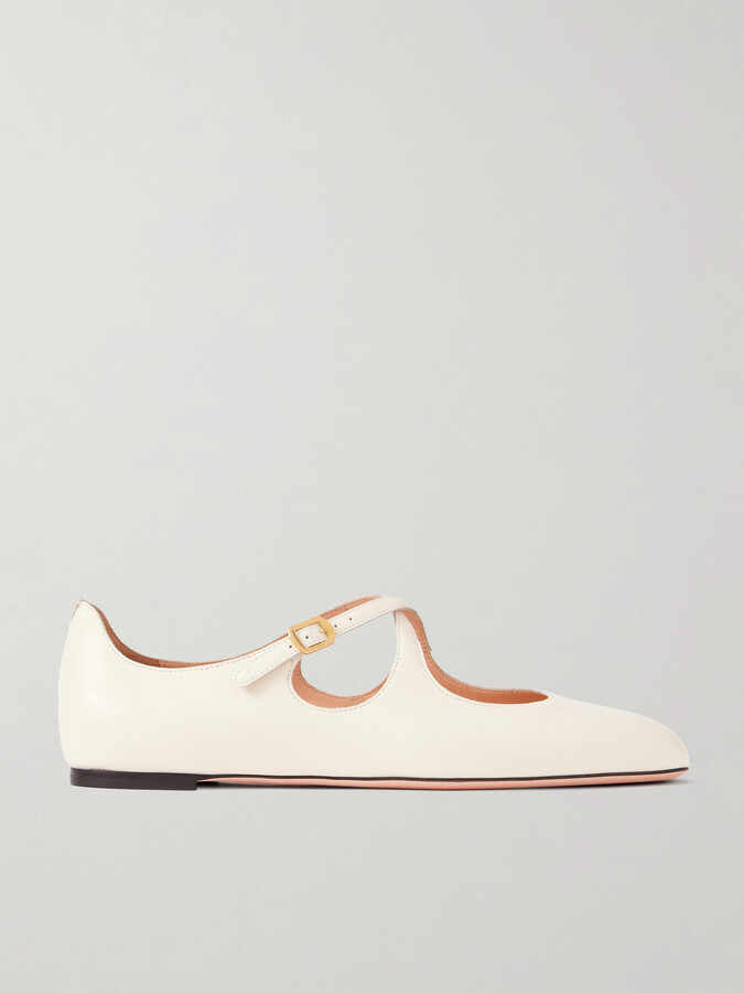 Bally Beliska Leather Mary Jane Ballet Flats - Ivory