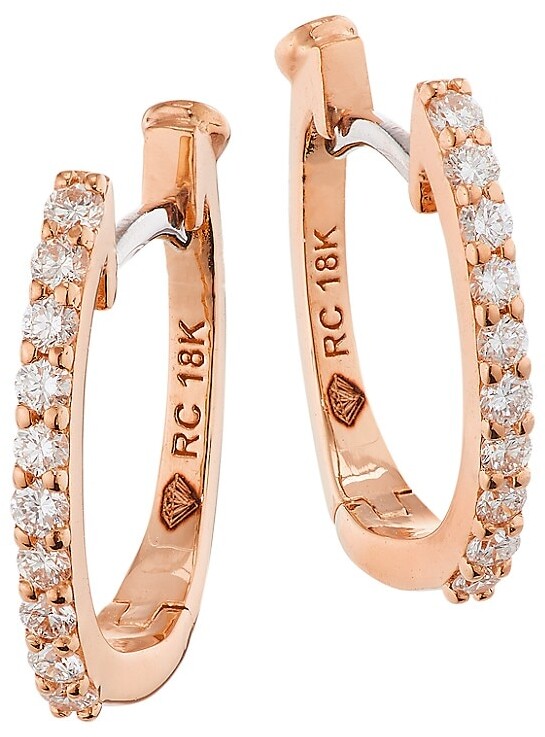 Pave Diamond Hoop Earrings | Shop the world's largest collection 
