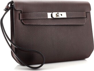 Hermes Kelly Depeches Pouch Vache Liegee 25 Brown