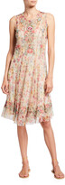 Thumbnail for your product : Johnny Was Mirai Floral-Print Sleeveless Mesh Dress