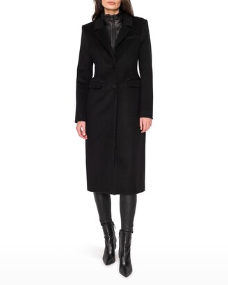 long black fitted coat
