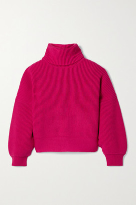 Diane von Furstenberg Baylor Ribbed Merino Wool-blend Turtleneck Sweater - Fuchsia