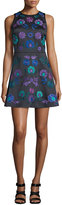Thumbnail for your product : Cynthia Rowley Sleeveless Embroidered Mini Dress, Black