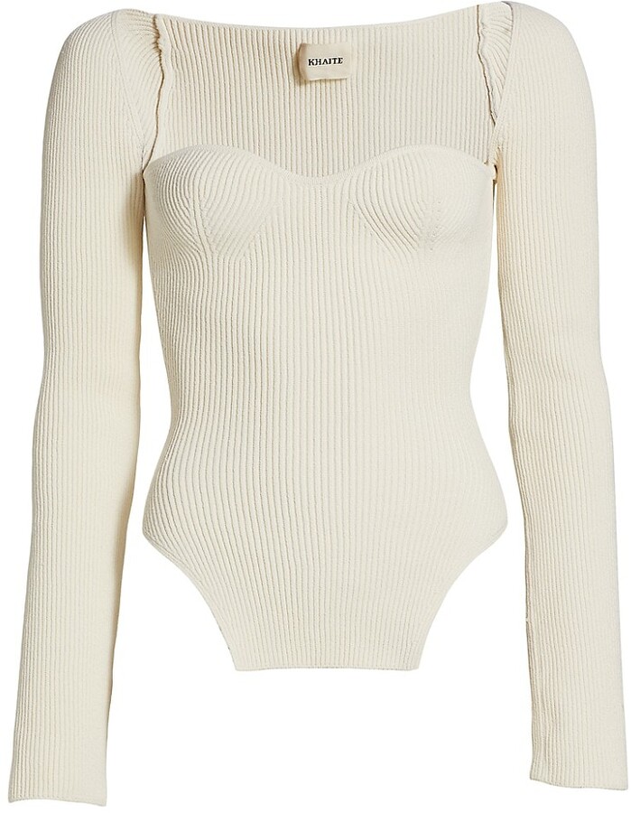 Cream Knit Top | Shop the world's largest collection of fashion 