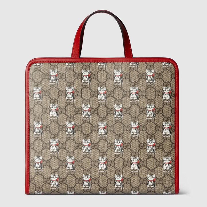 Children's printed GG tote bag