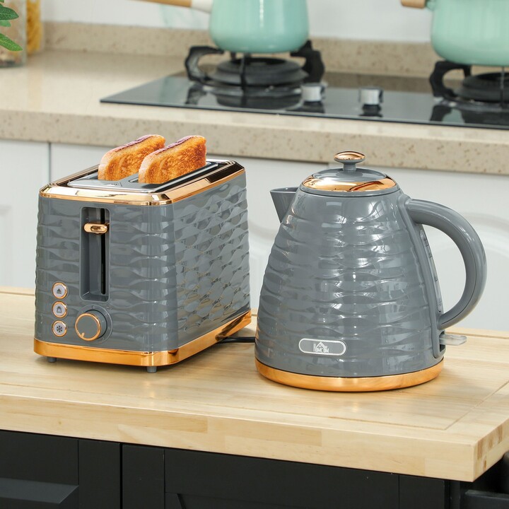 HOMCOM Kettle and Toaster Sets Kettle Slice Toaster w